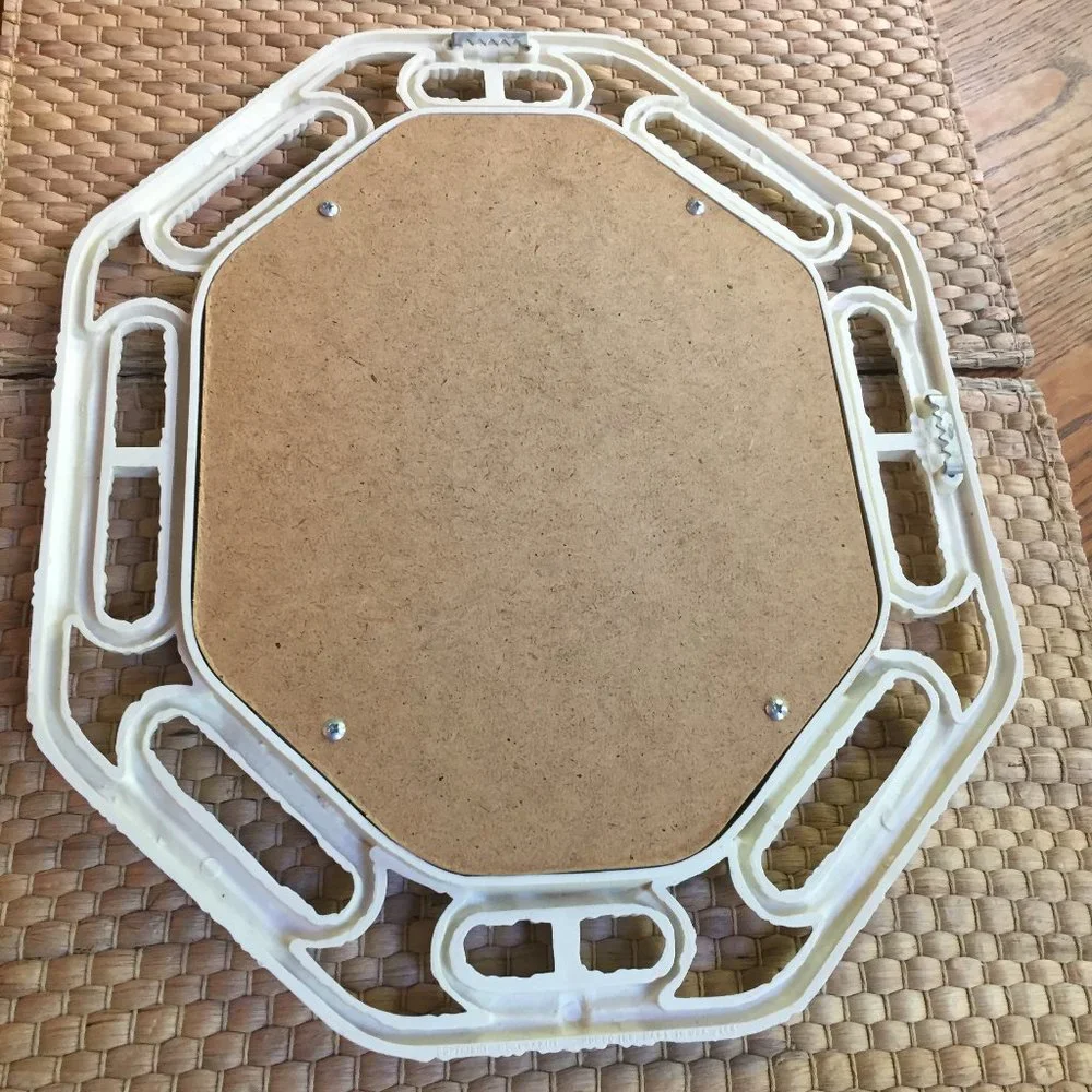 VTG Faux Wicker Mirror Shelf Sconces Set Homco Boho Plastic Wall Decor Dorm